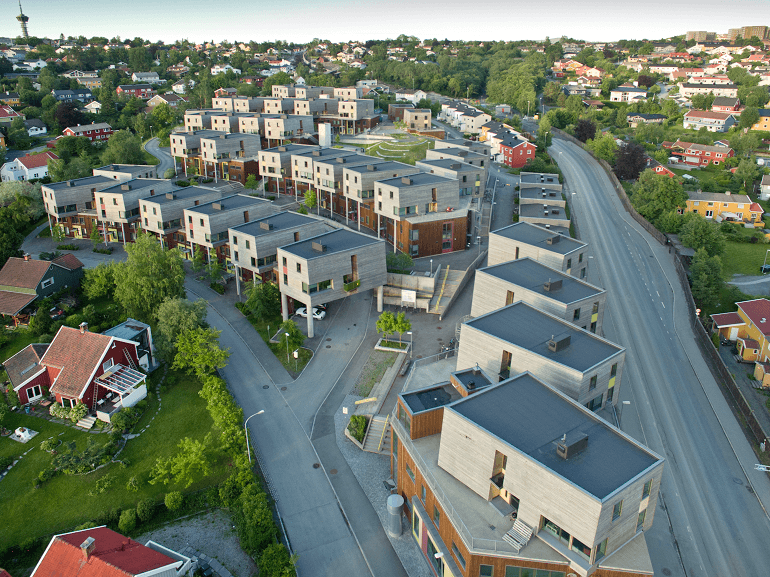 Berg student village from the air